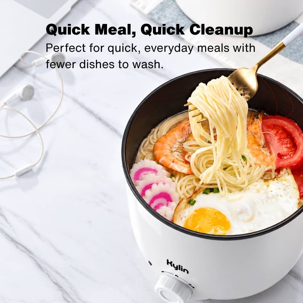 Kylin Mini Non-stick Multicooker Steam Rack Included White 1.2L 600~700W AU-K6412