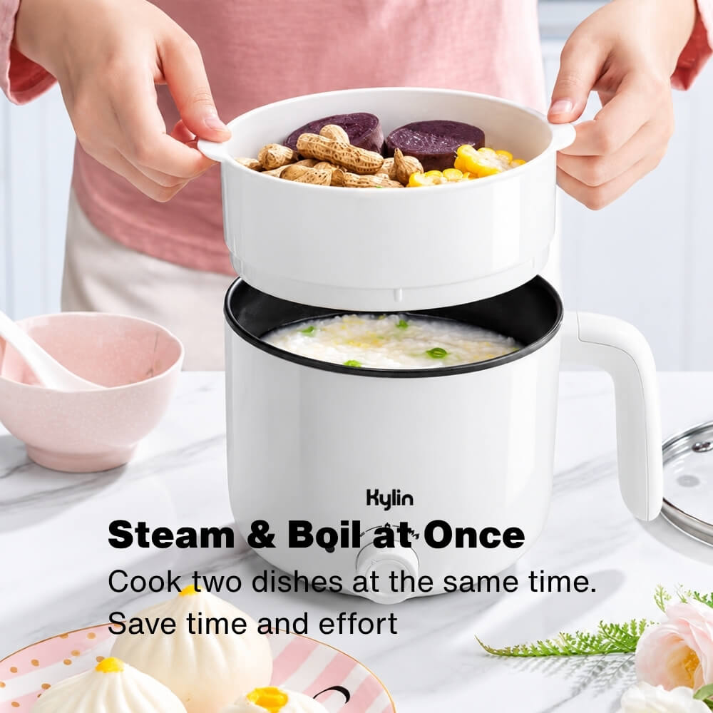 Kylin Mini Non-stick Multicooker Steam Rack Included White 1.2L 600~700W AU-K6412